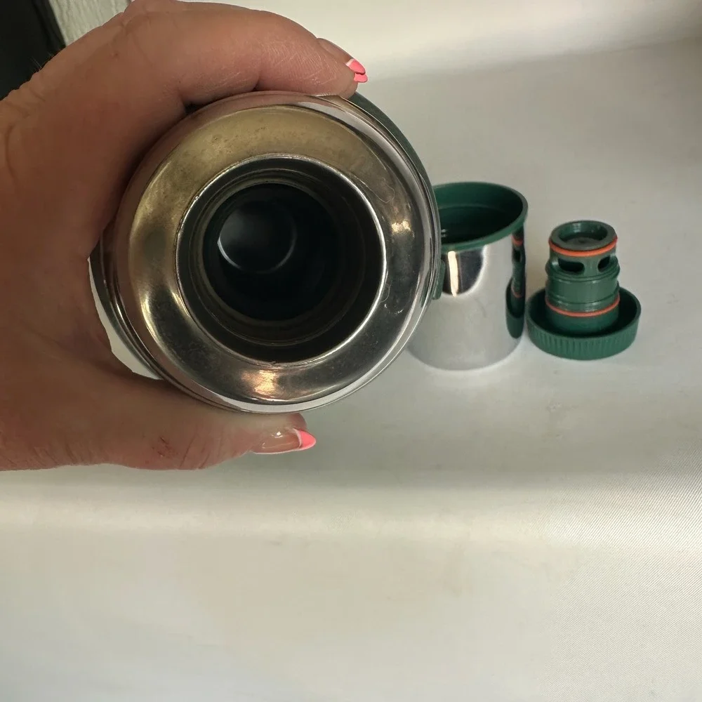 Vintage Aladdin Stanley 1 Quart Vacuum Bottle Thermos A-944DH Hammertone Green - Picture 10 of 14